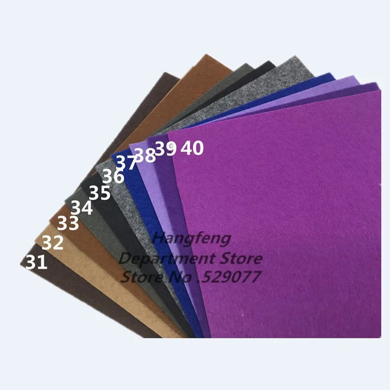 10*10/20*20/15*15*/20*30 40Sheets New Felt Cloth Non-woven Fabric Sewing Patchwork Needlework Material For DIY Dolls Crafts Toys