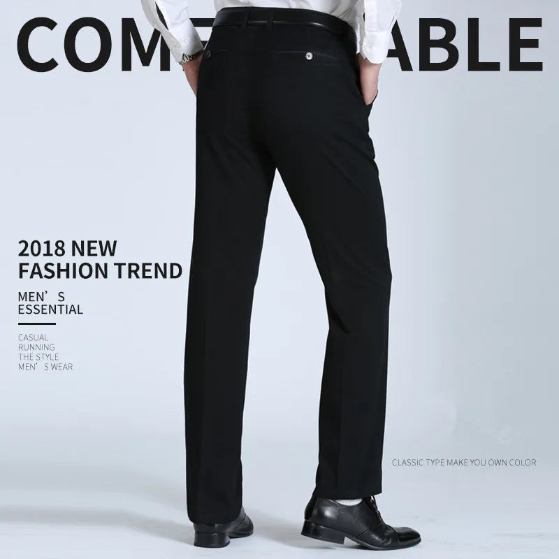 MRMT 2023 Brand Men's Trousers Middle-aged Men Trousers Thin Casual Loose Pant Solid Color High Waist Man Trouser Pants for Male