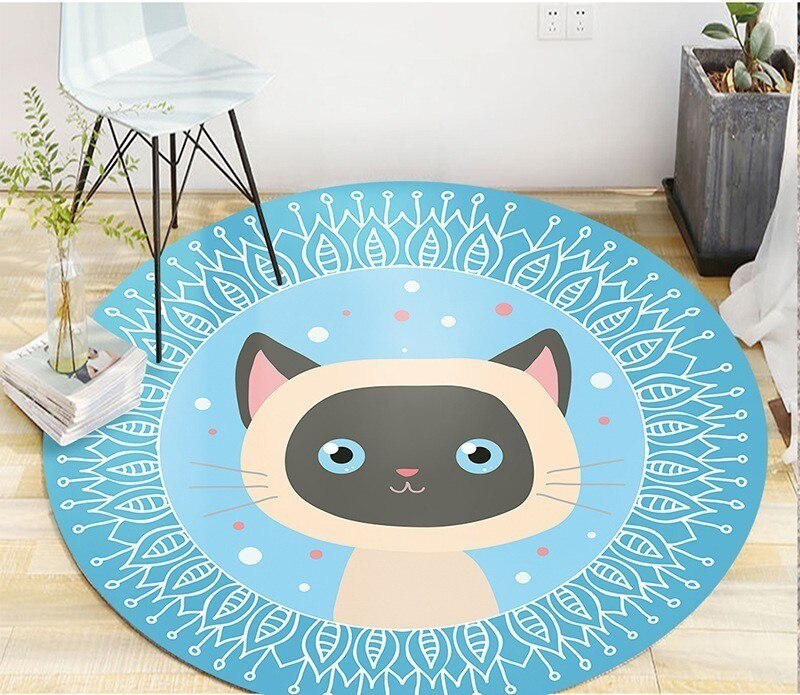 5 Sizes Kids Romm Decorative Round Carpet Fashion Cartoon Rabbit Round Area Rugs Parlor Girls Pink Bedroom Floor Mat Anti-slip