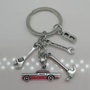 Mechanical Keychain Dad Father Initial Keychain Father's Day Gift Letter A-Z Truck Keychain Truck Key Ring Car Truck Lover Gift