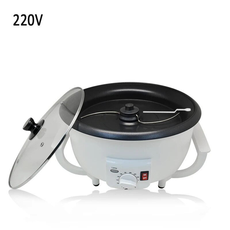 110V 220V Electric Coffee Roaster Machine Coffee Beans Home Roasting Non-stick Coating Baking Tools Household Grain Drying