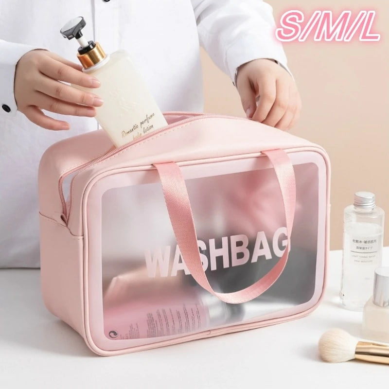 Travel Storage Toiletry Organize Women Waterproof PVC Cosmetic Portable Bag Transparent  Zipper Make Up Case Female Wash Kit