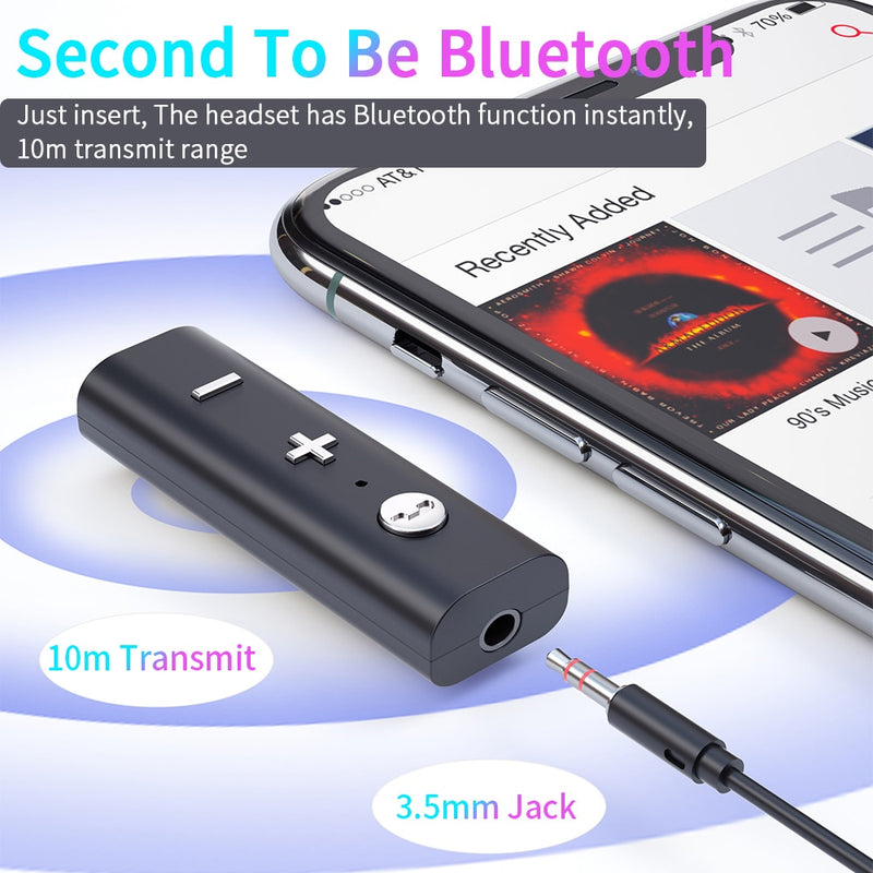 Essager Bluetooth 5.0 Receiver For 3.5mm Jack Earphone Wireless Adapter Bluetooth Aux Audio Music Transmitter For Headphone