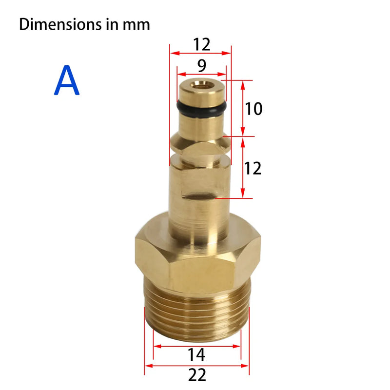 High Pressure Washer Hose Adapter M22 High Pressure Pipe Quick Connector Converter Fitting for Karcher K-series Pressure Washer