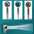 360 Degrees Rotating Rainfall With Small Fan Hand-held Shower Head High Pressure Spray Nozzle Water Saving Bathroom Accessories