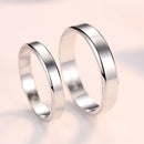Fashion Pure 100% 925 Sterling Silver Women Men Ring Simple Smooth Wedding Band Anniversary Jewelry Gift for Couple  Lovers