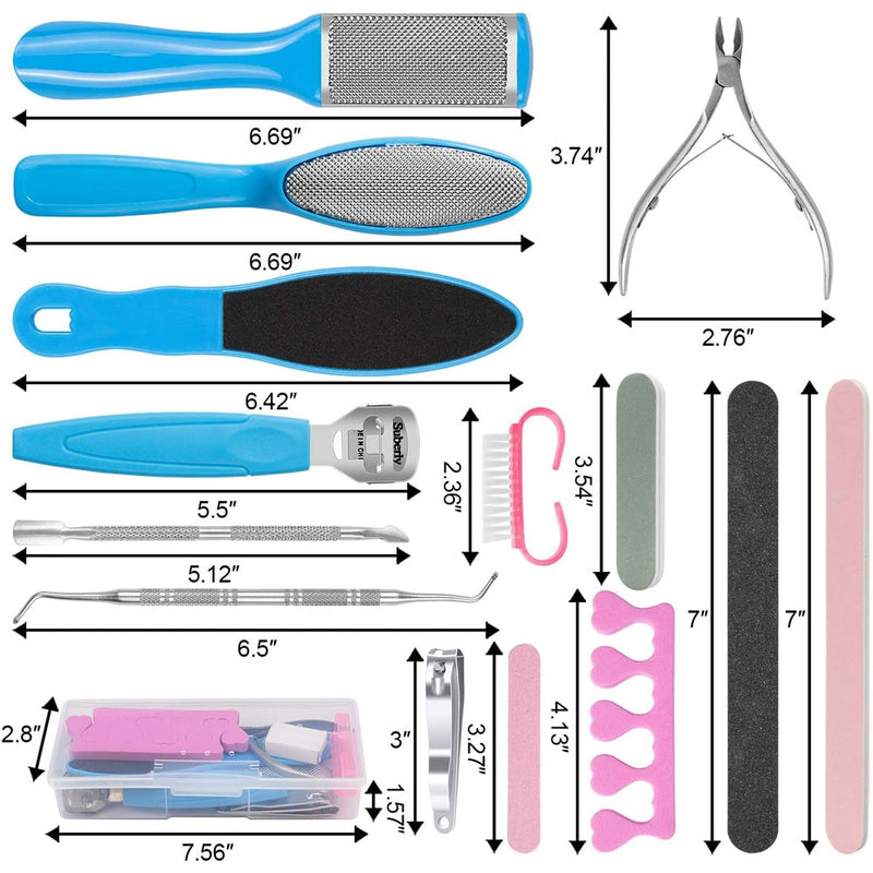 Professional Pedicure Tools Shaver Foot Feet File Care Kit Spa Scrubber Dead Skin Remove Callus Curette for Pedicure Heels Set