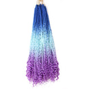 Saisity Ombre Synthetic with Split Ends Goddess Box Braids Crochet Hair Extensions With End Bohemian Box Braiding Hair