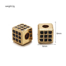 3Pcs/Lot Square Copper Beads Black Cubic Zircon Fit DIY Fashion Bracelet Necklace Making CZ Spacer Charms Beads for Jewelry