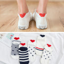 5 Pairs/Lot Cotton Women Socks Female Harajuku Casual Boat Cartoon Kawaii Cat Cute Invisiable Funny Girl Ankle Sock Set Gift