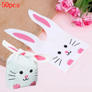 Hot New Cheap Wholesale 50pcs Cute Long Bunny Rabbit Ear Gift Bag Easter Candy Gift Plastic Party Favors 10*17cm