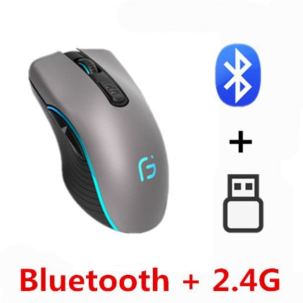 KuWFi Computer Mouse Bluetooth 4.0+2.4Ghz Mouse Wireless Dual Mode 2 In 1 2400DPI Ergonomic Portable Optical Mice for PC/Laptop