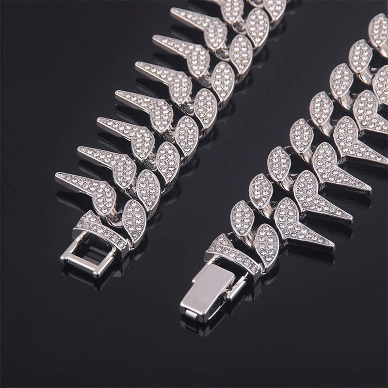 Luxury Iced Out Paved Rhinestones Full Miami Curb Cuban Chain CZ Bling Rapper Necklaces For Men Charm Jewelry Cool Gifts