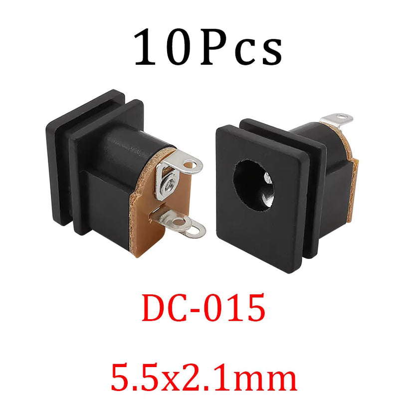 10Pcs DC Power Jack Socket Connector 5.5*2.1mm 3.5x1.3mm Male Female DC005 DC022 DC099 DC plug socket Nut Panel Mount Adapter