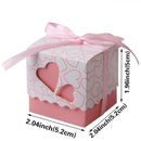 50Pcs Love Heart Candy Boxes With Ribbon Favors Gifts Box Christening Baby Shower Wedding Souvenirs Gifts for Guest Party Supply