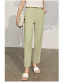 Amii-abrigo minimalista de manga larga para mujer, pantalones de traje informales con solapa sólida y cinturón, novedad de primavera, 12140246
