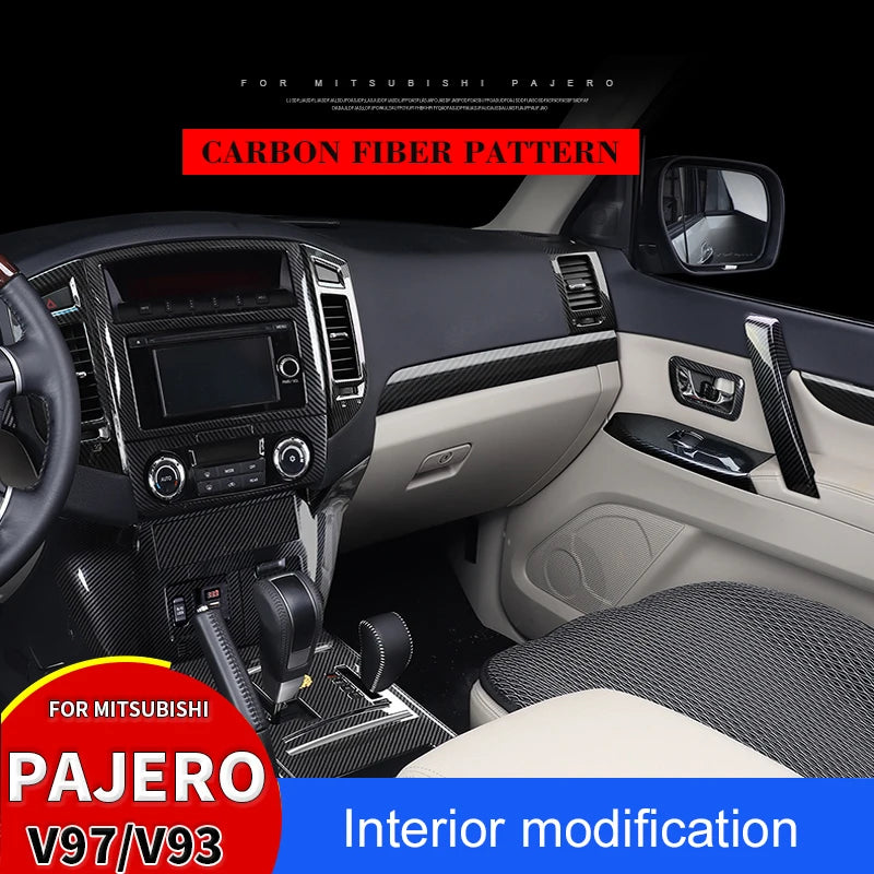 For Mitsubishi Pajero Car Interior Stickers Pajero Carbon Fiber Interior Modification V97 V93 Interior Decoration Stickers