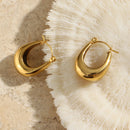 2022 New Daily Basic Hollow U Shape Hoop Earrings For Women Small Gold Plated Stainless Steel Earrngs Tarnish Free Jewelry