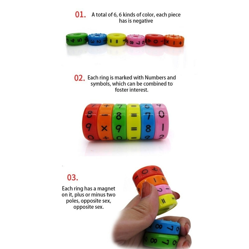 6 Pieces Preschool Kids Math Educational Toys Montessori Magnetic Numbers DIY Assembling Early Learning Toys For Children Gift