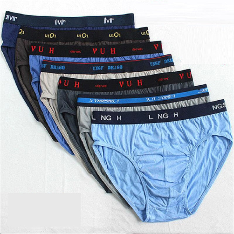 6pcs/Lot Letter waist 100%Cotton Men Birefs Mid Waist Triangle  Comfortable Underwear Men Breathable Shorts Men Briefs