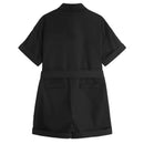 Rompers Women High Street Chic Belt Harajuku Hip Hop Black Girls Clothing Korean Letter Pocket Summer Fashion Womens Playsuits