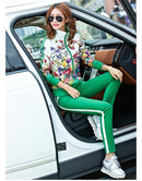 Damen Casual Sportanzüge 2022 Frühling Print Jacke + Lange Hose Zwei Sets Lady Sportbekleidung Anzug Trainingsanzug Set 2PCS 6XL W03
