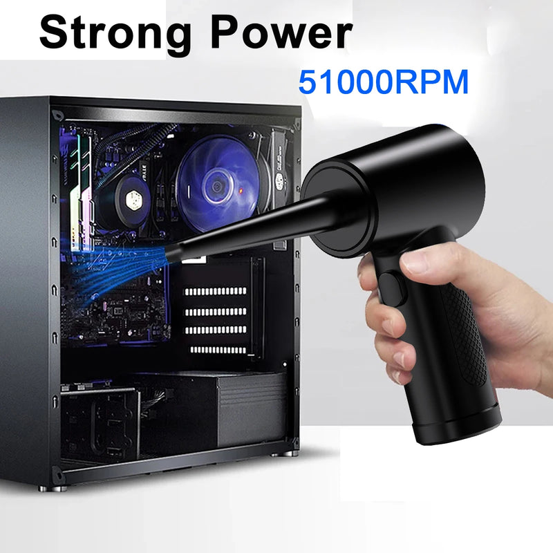 Cordless Air Duster Electric 51000RPM Wireless Dust Gun Compressed Air Blower Powerful Hair Dryer Computer Keyboard Cleaning