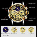 LIGE Chronograph Men Watches Waterproof Stainless Steel Luxury Hollow Man Wristwatch Large Dial Auto Date Quartz Watch Clock+Box