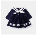 Baby Dresses Spring Autumn Preppy Style Kids Clothing Newborn Infant Baby Girls Party Long Sleeve Dress Kids Clothes 0-2Y