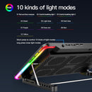 Coolcold RGB Licht Basis Kühler Notebook Sechs LED Lüfter 10-15.6 Zoll Gaming Laptop Kühler Kühlpad mit Telefonhalter