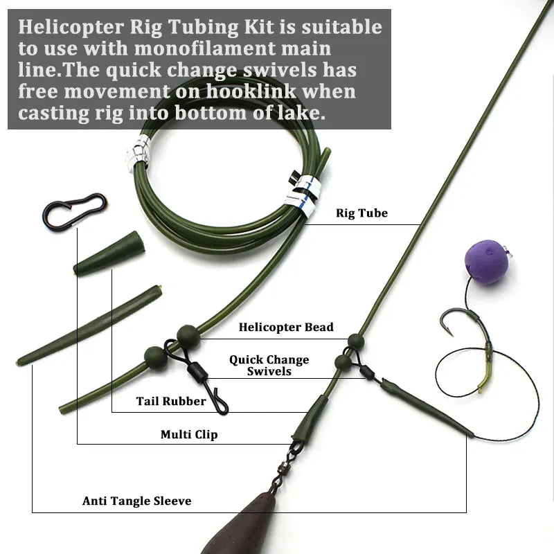 Carp Fishing Equipment Hair Rig Quick Change Swivels For Fishing Accessories Carp Tubing Anti Tangle Sleeve Carp Tackle Set