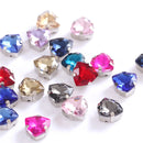 12mm Crystal Triangle Shape Glass Sew On Rhinestones With Silver Claw Sew on Beads for Clothing Accessories Shoes Diy