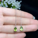 Classic Silver Long Drop Earrings for Party Natural Peridot Drop Earring 925 Silver Peridot Drop Earrings Gemstone Drop Earrings