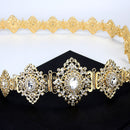 Sunspicems Moroccan Caftan Belt for Women Wedding Dress Body Jewelry Gold Color Metal Waist Chain Adjustable Length Bride Gift
