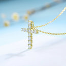 Kuololit 3.0mm Moissanite Cross Pendants For Women Solid 925 Sterling Silver Handset Luxury Necklace for Engagement Bridal Gifts