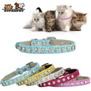 SUPREPET Diamond Rhinestone Shining Dog Cat Collar Pu Leather Collar Puppy Small Cat Collar Dog Cat Accessories for Chihuahua