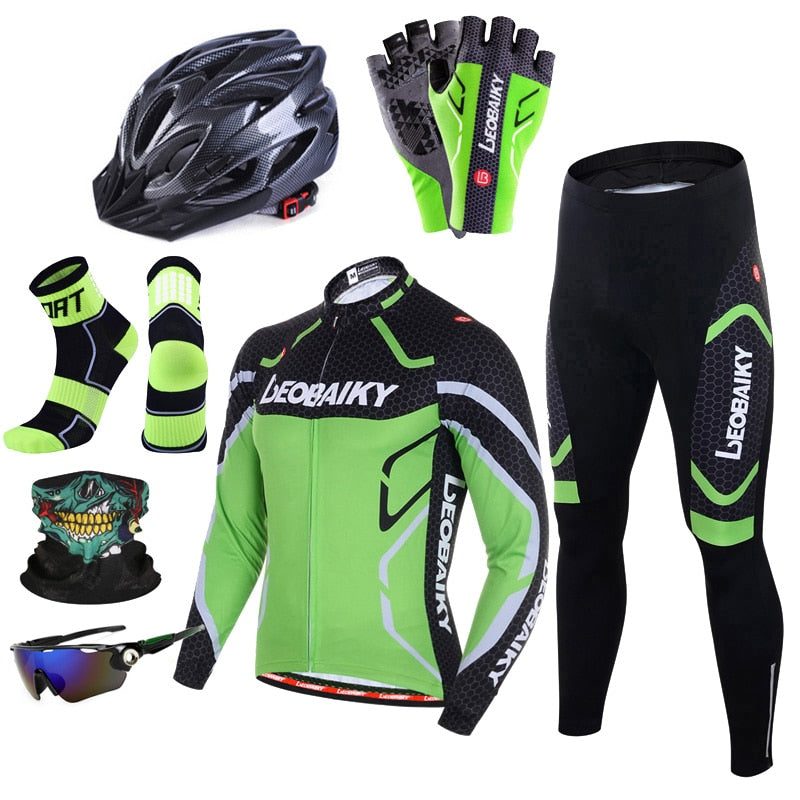 High Quality Pro Bicycle Jersey Long Sleeves Set Men Bike Clothing Mtb Cycle Wear 3D Padded Breathable Sportswear Complete Kits