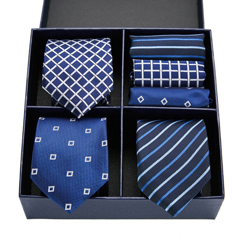 Gift box packing Silk Ties For Men Novelty Hanky  Set 3 Styles  Men&