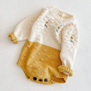 Spring Baby Girl Rompers Girl Long Sleeves Knit Sunflower Embroider Rompers Autumn Baby Girl Newborn Rompers Clothes