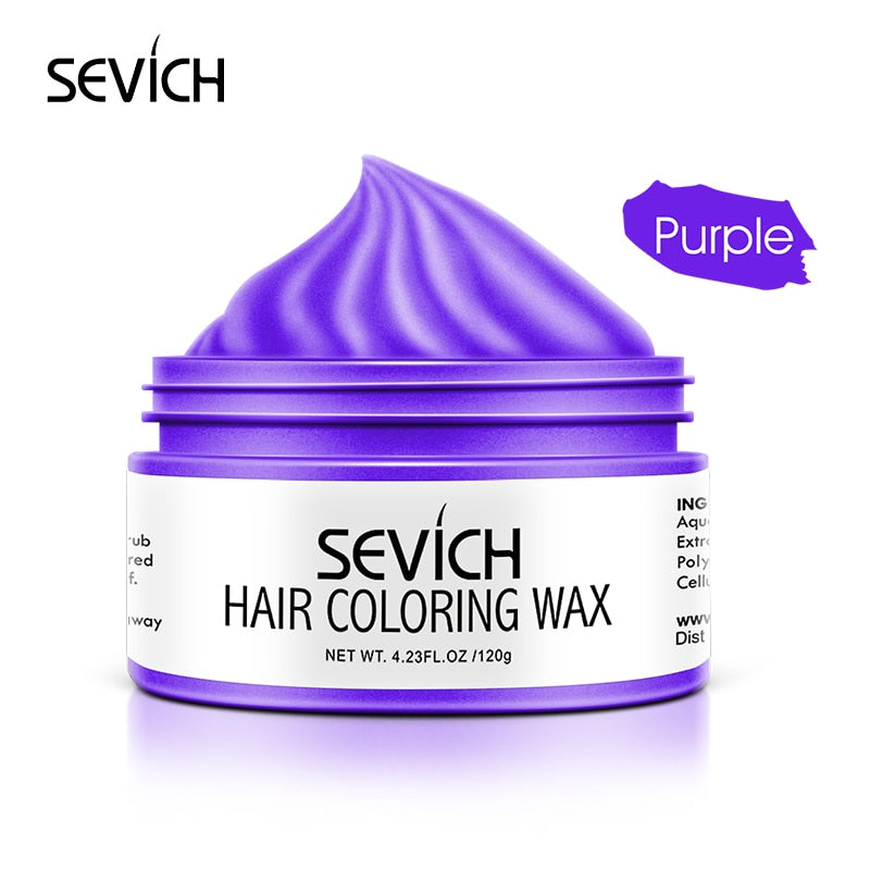 Sevich 10 colors Hair color wax Strong And Hold Unisex Hair Wax Black Color Hair Clay Temporary Hair Dye For Hair Styling