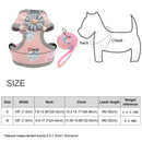 Hundegeschirr Leine Set Modisch Süß Floral Atmungsaktiv Verstellbares Katzengeschirr Weste für kleine mittlere Hunde Katzen Leinen Outdoor