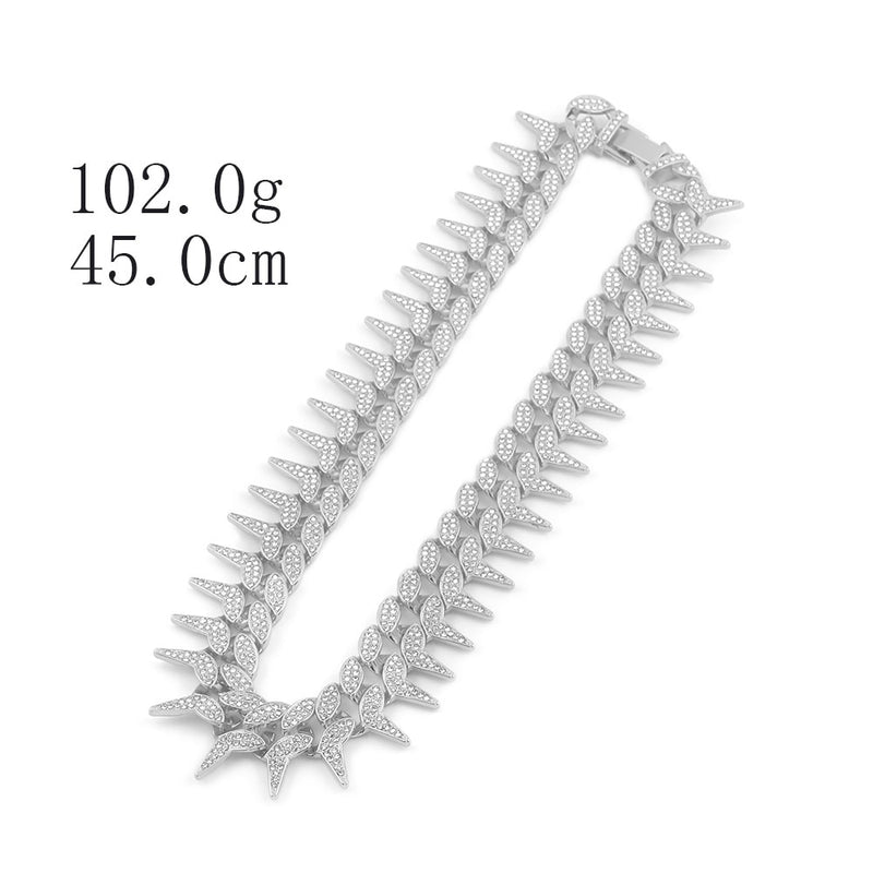 Luxury Iced Out Paved Rhinestones Full Miami Curb Cuban Chain CZ Bling Rapper Necklaces For Men Charm Jewelry Cool Gifts