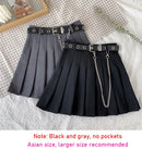 Harajuku Plaid Skirt Women Punk y2k High Waist Mini Tennis Skirts Uniform Chain Pocket A-line Streetwear Vintage Free Belt