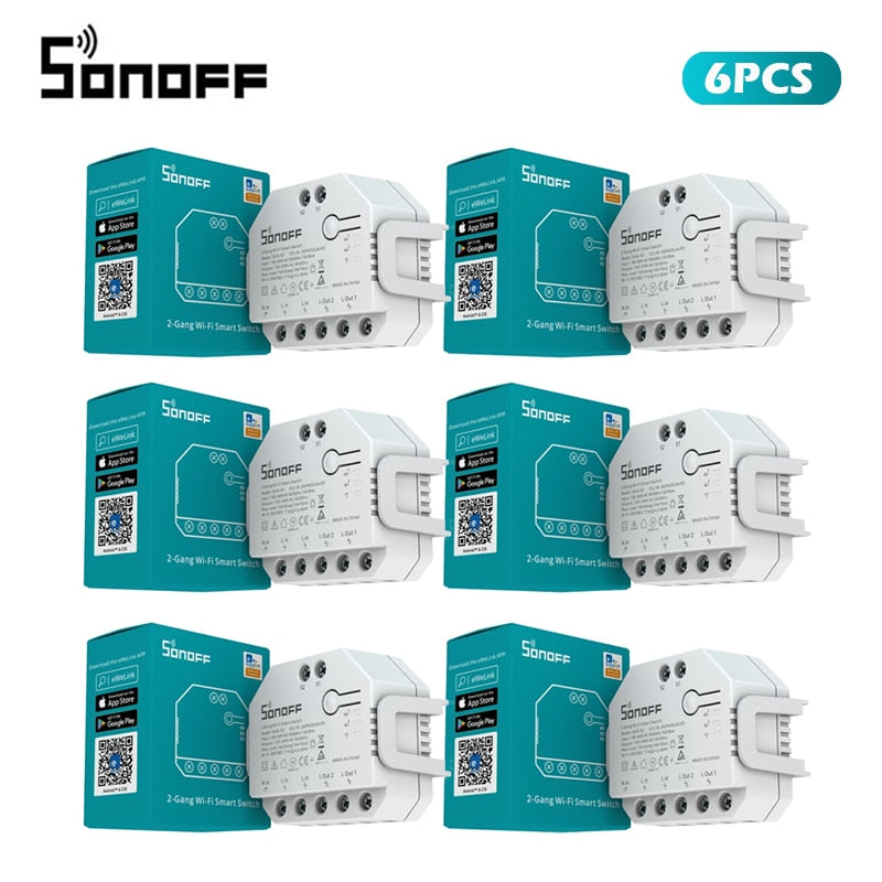 SONOFF DUAL R3 2 Gang Dual Relay Module DIY MINI Smart Switch Power Metering Smart Home Control via eWeLink Alexa Google Home