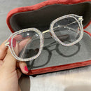 Kurzsichtigkeit Weitsichtigkeit Damen Sonnenbrillen Vintage Brillen mit klaren Gläsern Damen Luxus Strass-Brillen Herren Optische Brillen