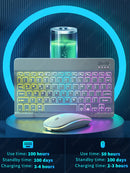 Tastatur für Tablet Android iOS Windows Kabellose Maus Tastatur Bluetooth-kompatible Regenbogen-Hintergrundbeleuchtung Tastatur für iPad Telefon