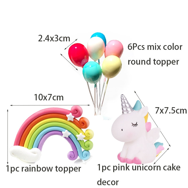 Unicorn Party 3-tier Cup Cake Stand Paper Plates Cups Balloon Birthday Party Decoration Kids Unicornio Party Girls Baby Shower