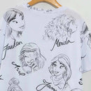 Disney Princess T-Shirt Snow White Cinderella Ariel Belle Cartoon Print Women T-Shirt O-Neck Short Sleeve Cotton Tee Tops Female