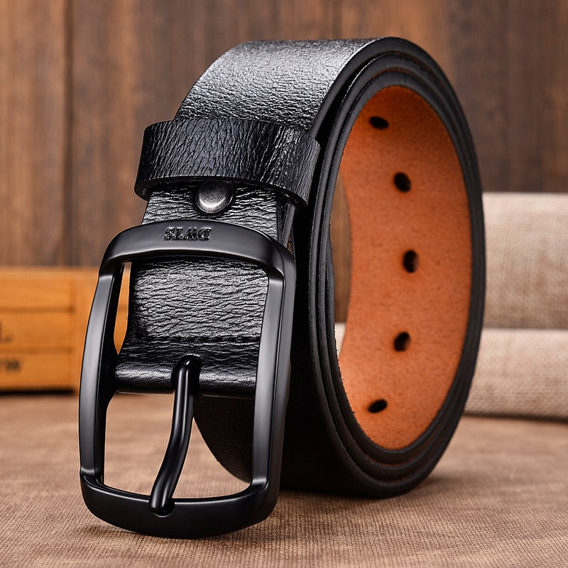 [DWTS]Leather Belts for Men Belt male Genuine Leather Strap Designer Pin Buckle Fashion Belts Male Cummerbunds Ceinture Homme