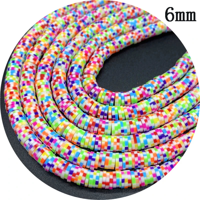 400pcs/Lot 3/4/5/6mm 16inch Round Slice Clay Beads Spacer Beads Polymer Clay Beads For Jewelry Making DIY Handmade Accessories